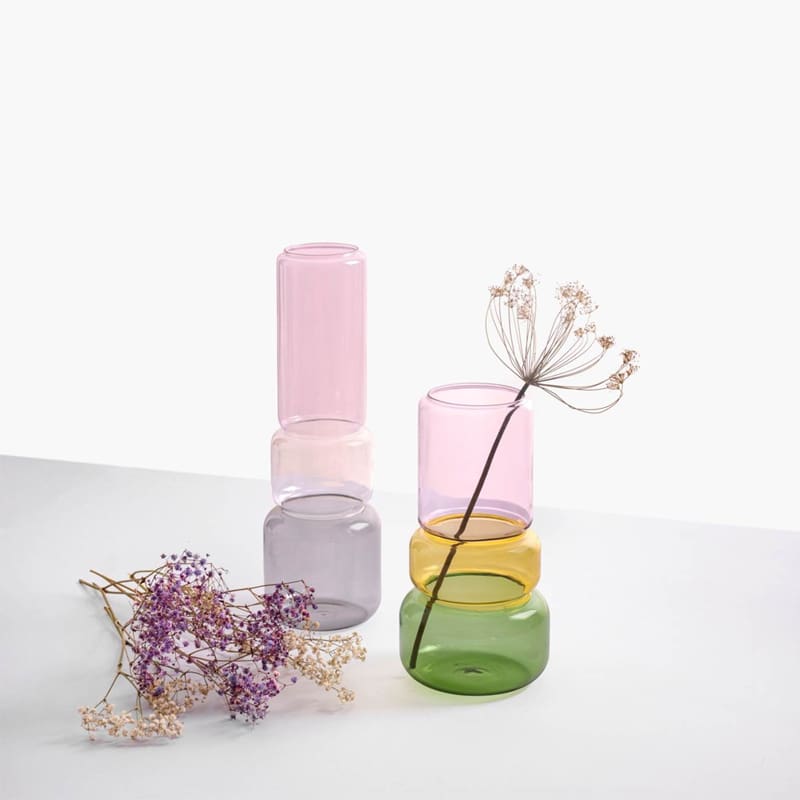 Ichendorf Vaso Revolve smoke/clear/rosa Longho Design Palermo